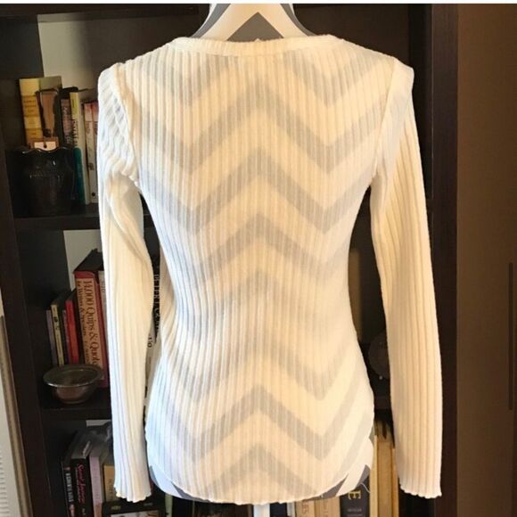 BP Nordstrom XS Cream Colored Ribbed Sweater - Picture 2 of 4